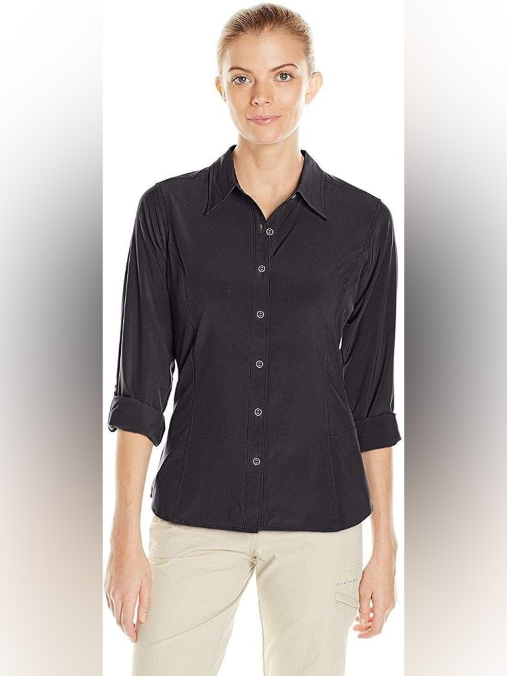 Exofficio Women's Kizmet L/S 999 Black Shirt - Size Large